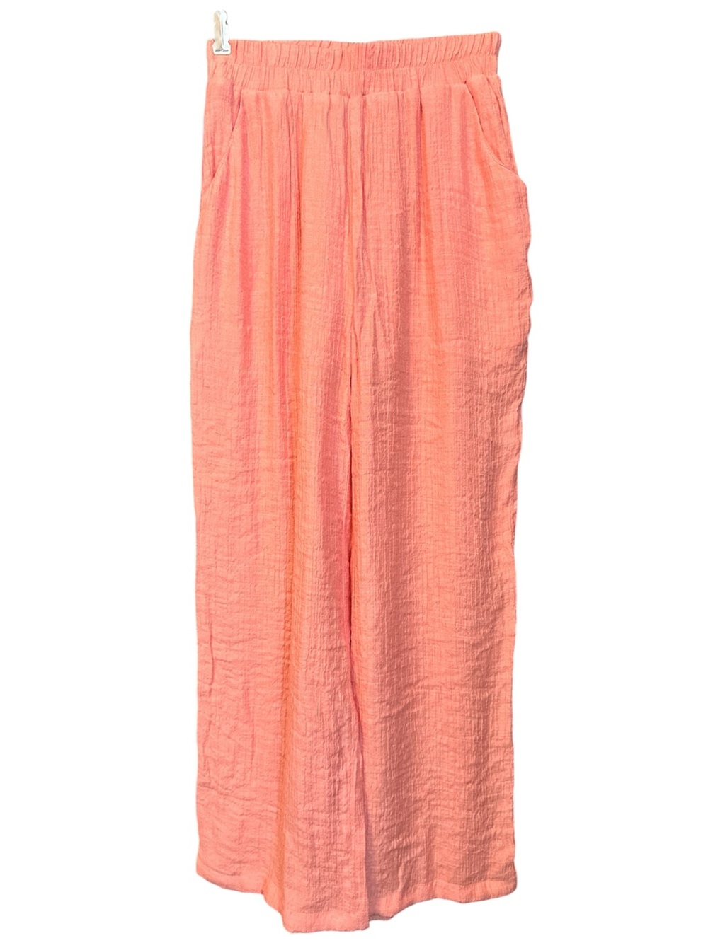 Blu Pepper Wide-Leg Elastic Waist Pants in Coral SZ S